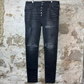 Amiri MX1 Crystal Patch Black Denim Jeans Sz 38