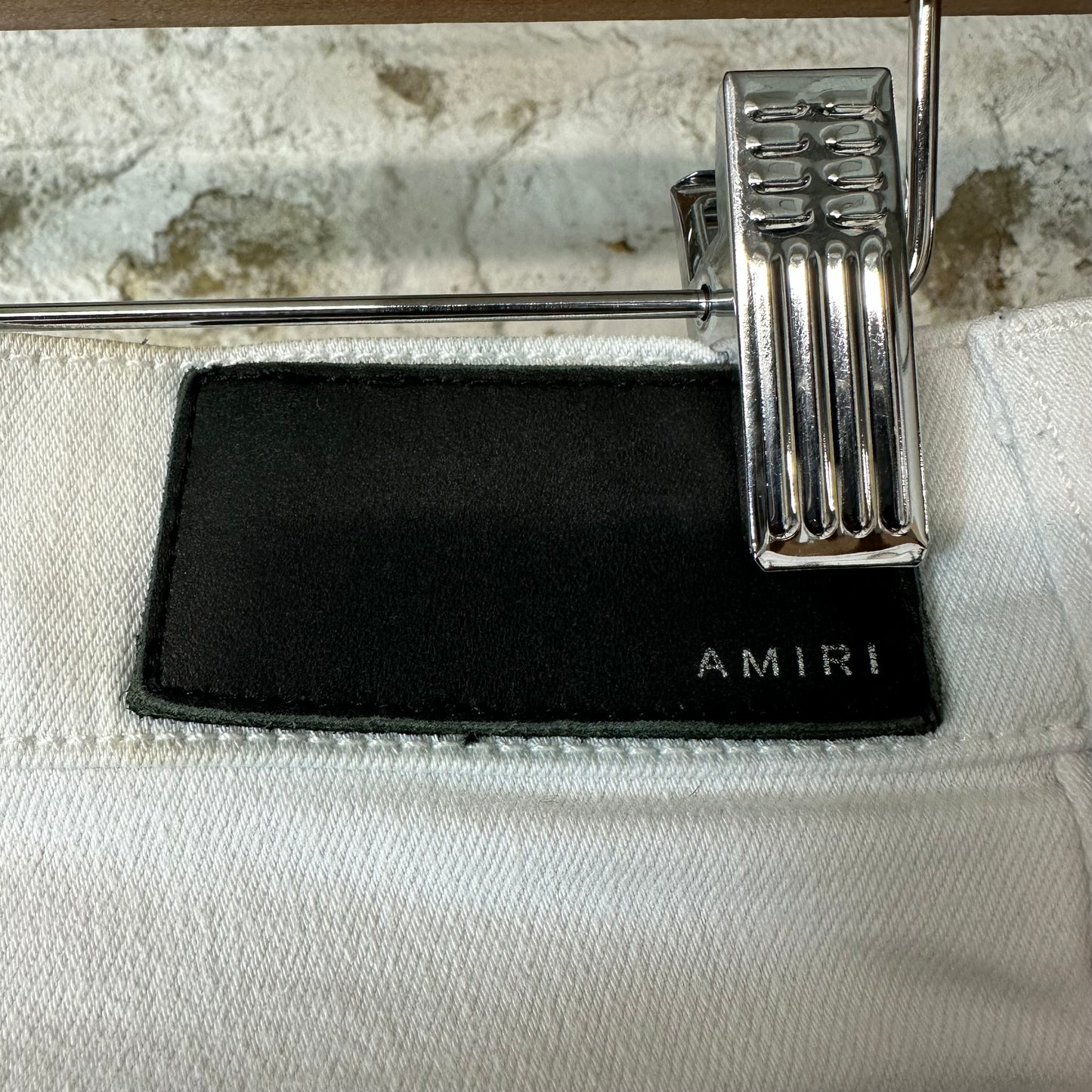 Amiri MX1 White Leather White Denim Jeans Sz 29
