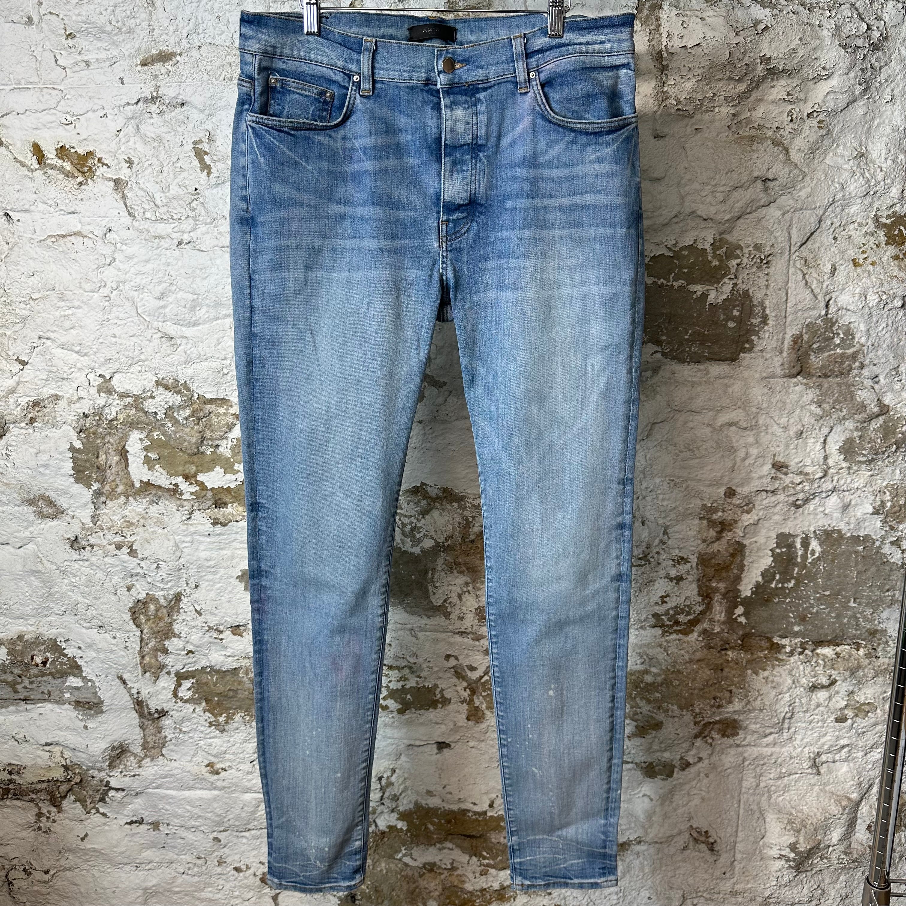 Amiri Plain Blue Denim Jeans Sz 38