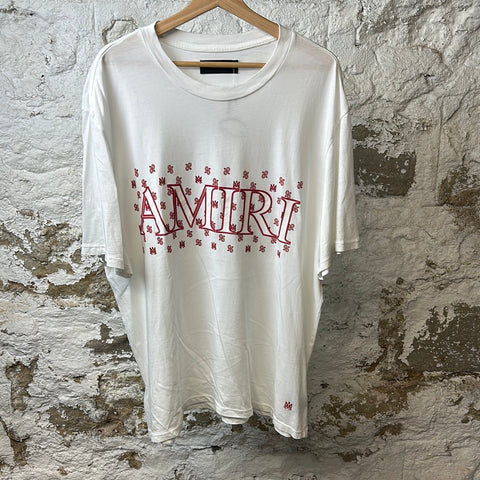Amiri Red Paisley Spell White T-shirt Sz XXL
