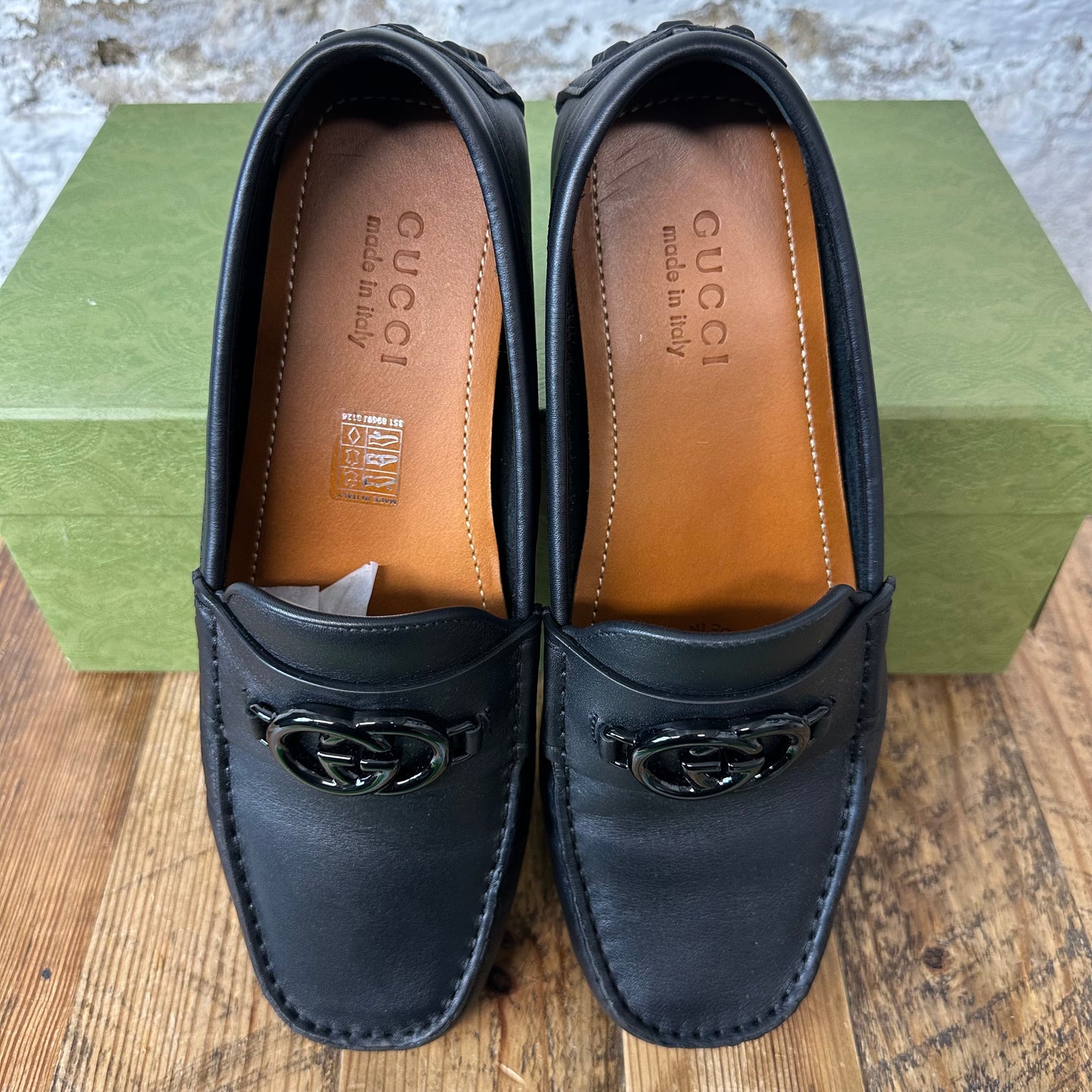 Gucci Interlocking G Driver Loafer Black Sz 8.5