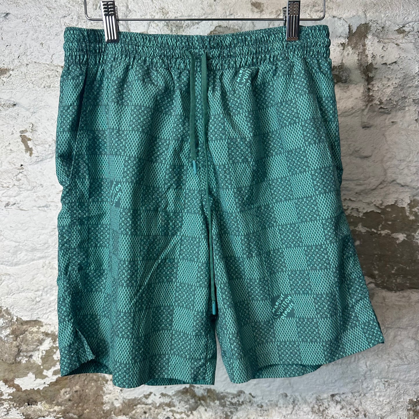 Louis Vuitton Green Damier Swim Trunks Sz S