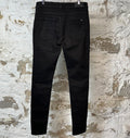 Amiri MX1 Black Leather Black Denim Jeans Sz 33