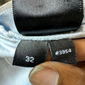 Amiri MX1 Blue Leather Mineral Wash Denim Jeans Sz 32
