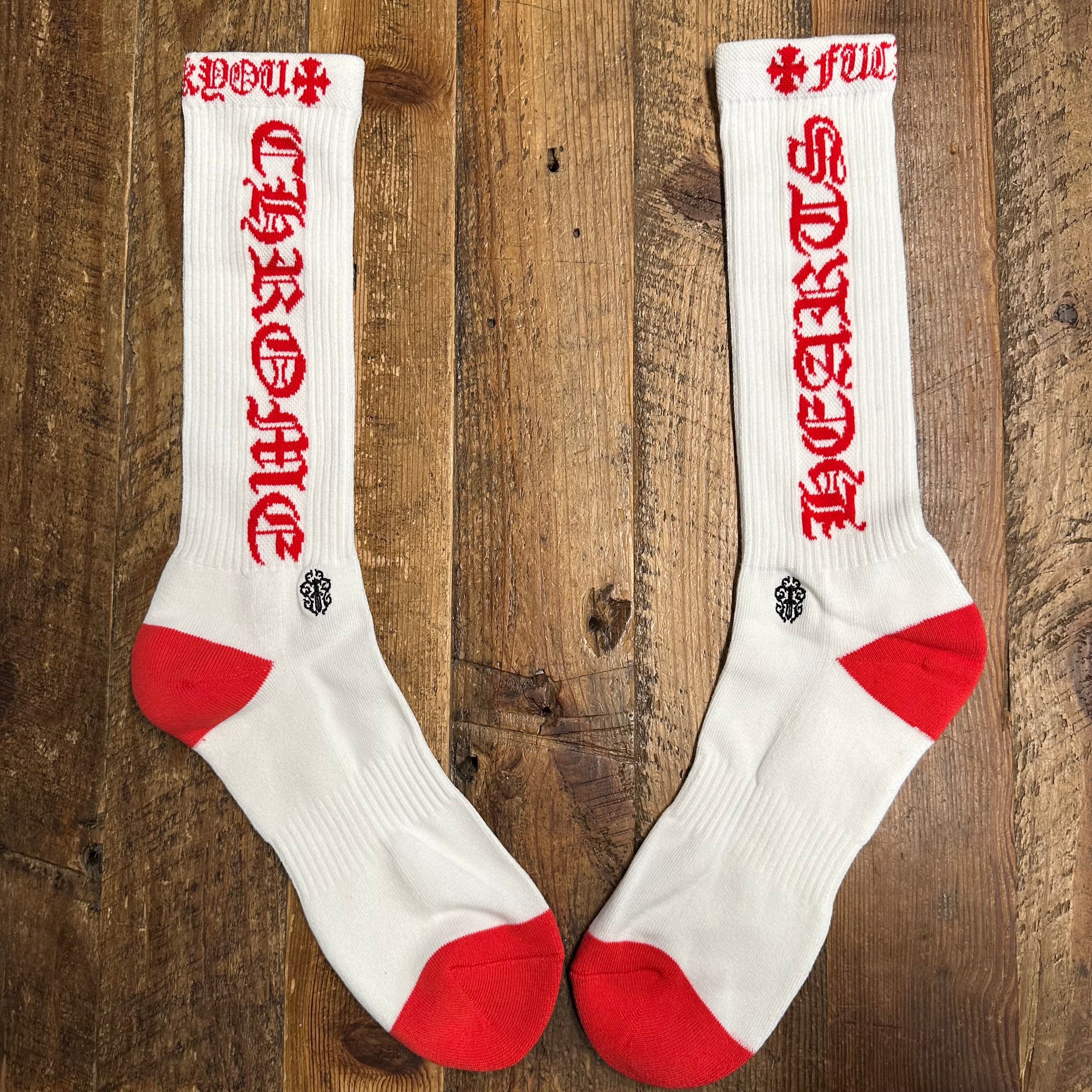 Chrome Hearts FU Red White Socks DS