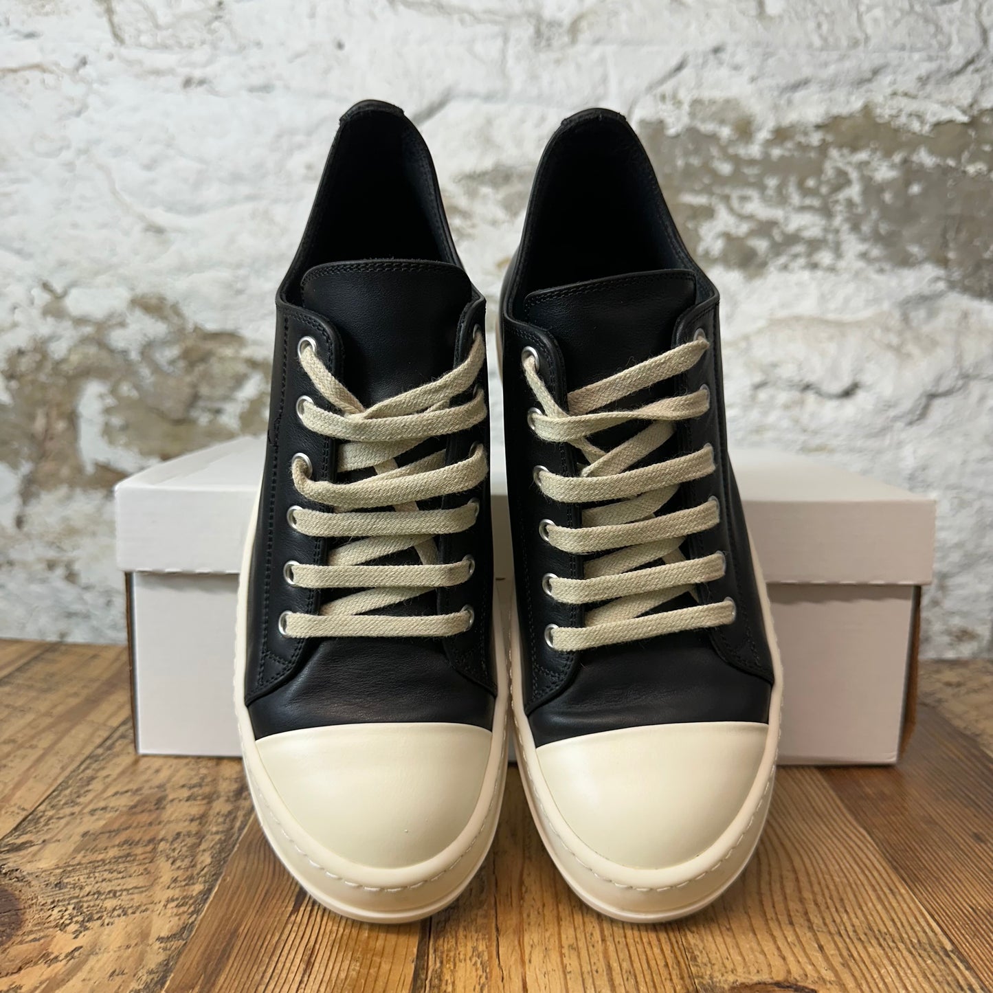 Rick Owens Black Leather Milk Sneaker Sz 6.5 (39)