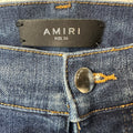 Amiri MX1 Orange Suede Dark Blue Denim Jeans Sz 36