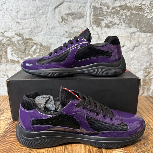 Prada Americas Cup Purple Patent Black Sneaker Sz 11 DS