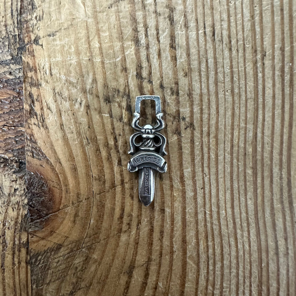 Chrome Hearts Silver Zipper Pull Dagger Pendant