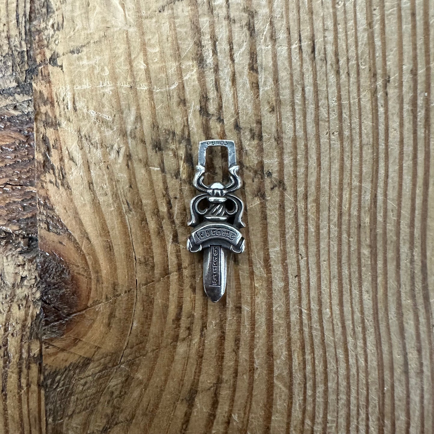 Chrome Hearts Silver Zipper Pull Dagger Pendant