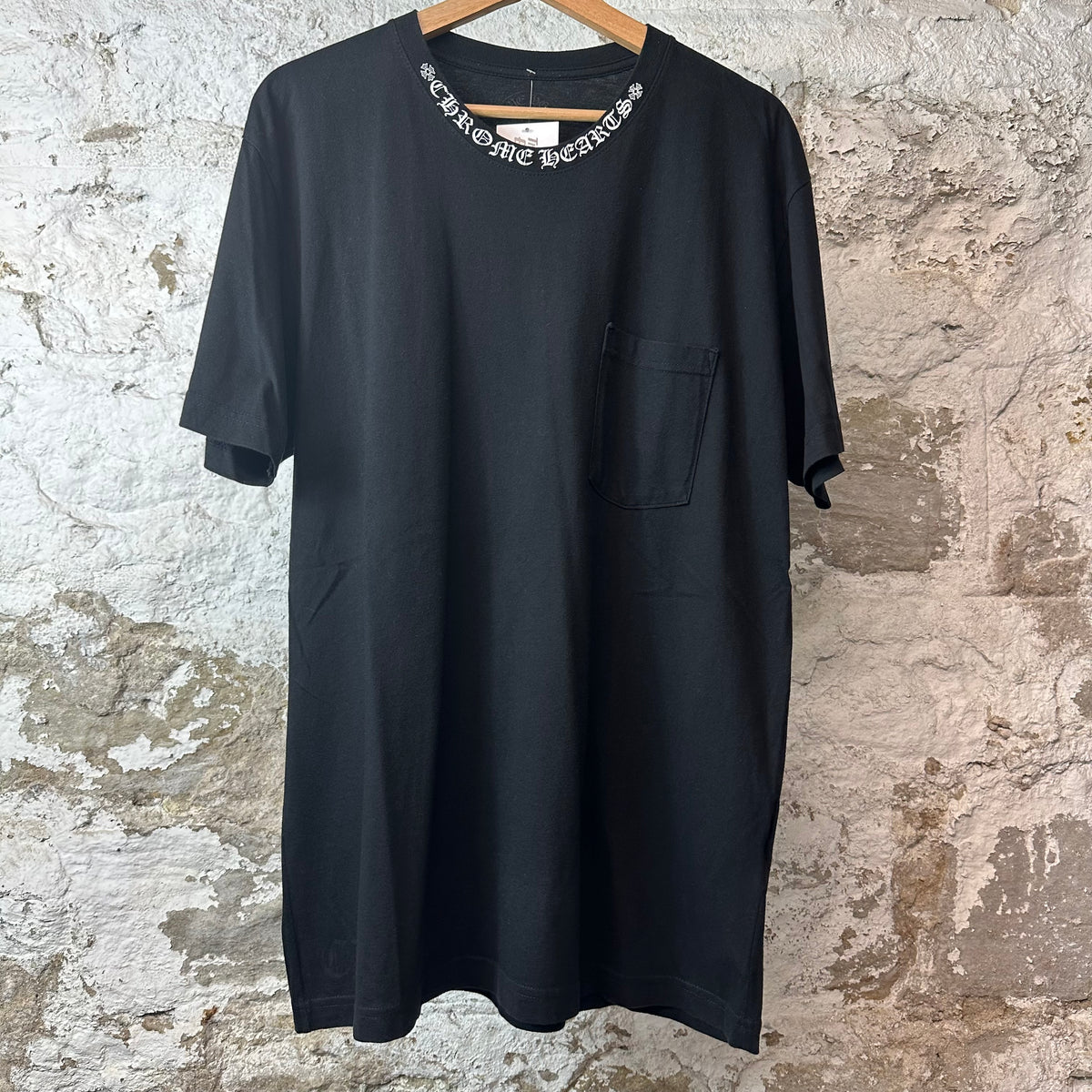 Chrome Hearts Neck Logo Black T-Shirt Sz XL