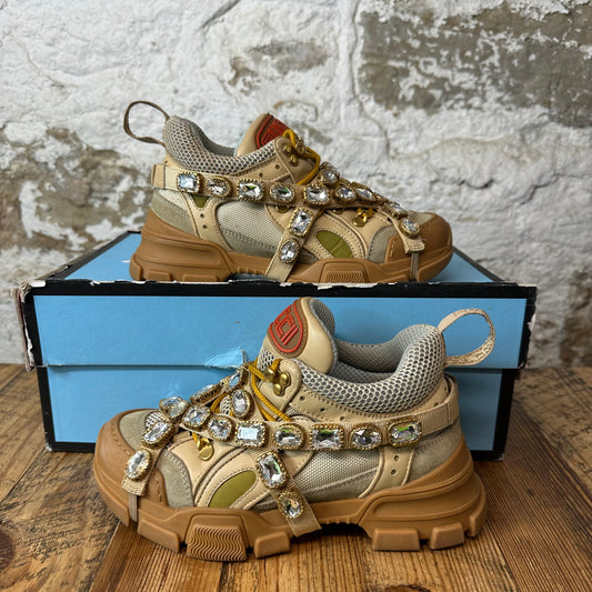 Gucci Flashtrek Crystal Beige Sneaker Sz 4.5 (36.5)