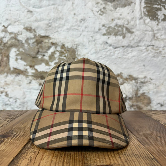 Burberry Check Tan Plaid Hat Sz L