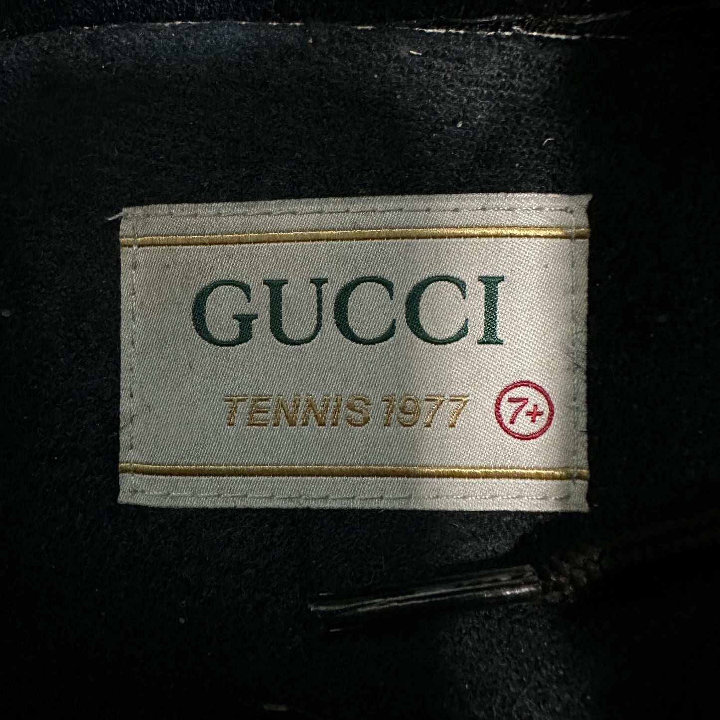 Gucci Tennis 1977 Black GG Monogram Nylon Sneaker Sz 7.5