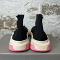 Balenciaga Black White Pink Sock Runner Sneaker Sz 6.5 (39)