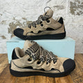 Lanvin Curb Black Brown Lace Brown Suede Sneaker Sz 12 (45)