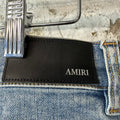 Amiri MX1 Blue Gold Patch Blue Denim Jeans Sz 33