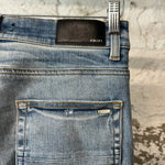 Amiri Blue Varsity Patch Blue Denim Jeans Sz 32