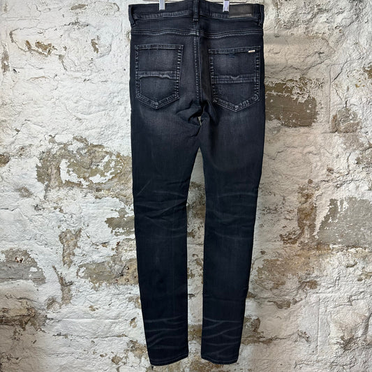 Amiri MX1 Black White Woven Black Denim Jeans Sz 32