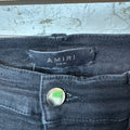 Amiri Stitched Side Spell Black Denim Jeans Sz 34