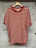 FOG Collection One Striped Red White T-Shirt Sz M