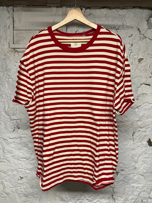 FOG Collection One Striped Red White T-Shirt Sz M