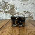 Dolce Gabanna Silver Buckle Black Belt Sz (85)