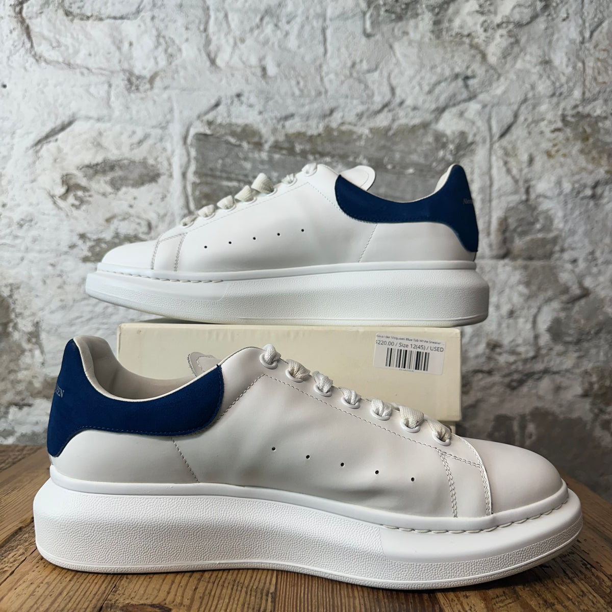 Alexander McQueen Blue Tab White Sneaker Sz 12 (45)