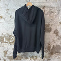 Satoshi Nakamoto Black Leather Studded Logo Hoodie Sz L