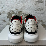 Alexander Mcqueen Red Black White Stud Sneaker Sz 7 (40) No Box