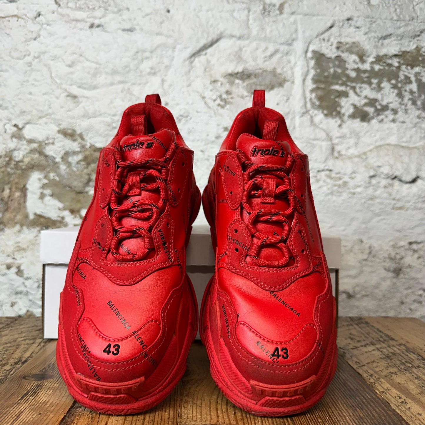 Balenciaga Triple S Black Spell Red Sneaker Sz 10 (43)