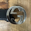Gucci Black Embossed GG Monogram Belt Sz (105/42)