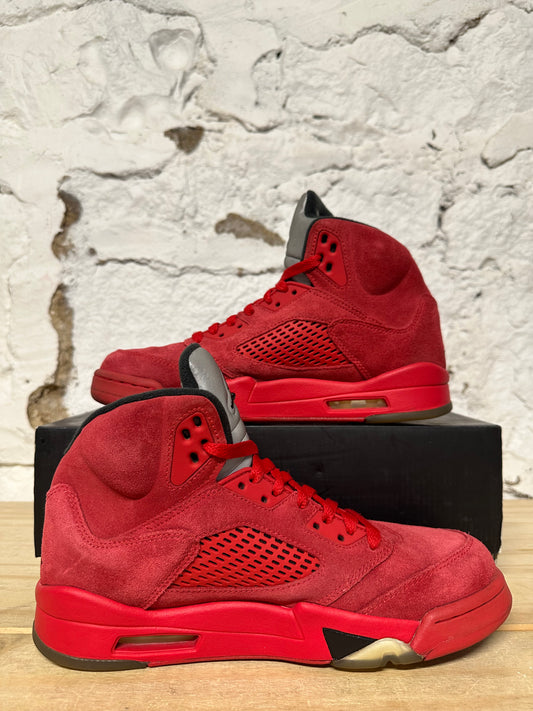 Air Jordan 5 Red Suede Sz 8