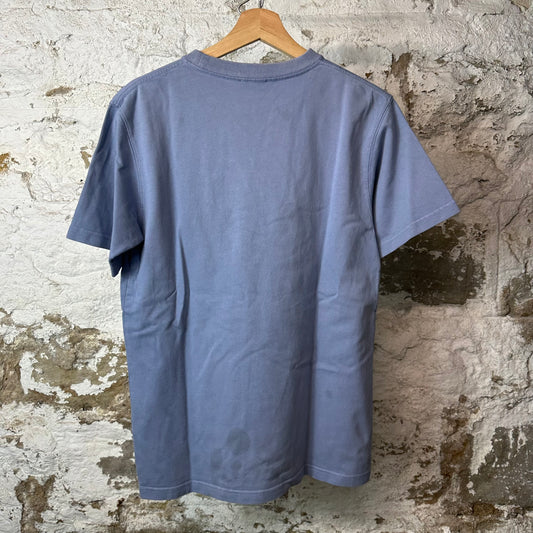 Dior Couture Embroidered Logo Blue T-Shirt Sz S
