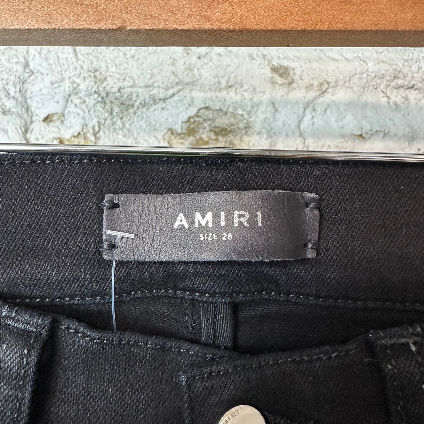 Amiri Silver Bones Black Denim Jeans Sz 28