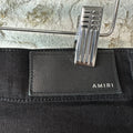Amiri MX1 Brown Suede Black Denim Jeans Sz 34