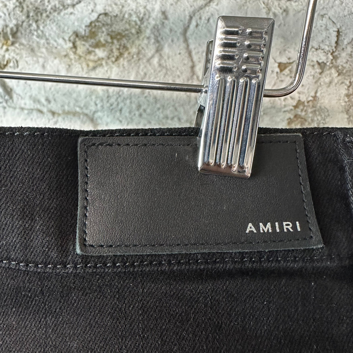 Amiri MX1 Brown Suede Black Denim Jeans Sz 34