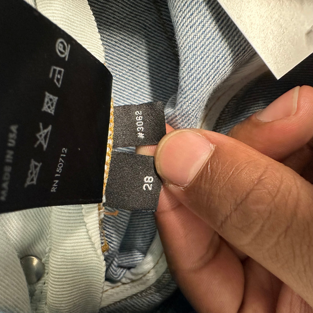 Amiri MA Drip Blue Denim Jeans Sz 28