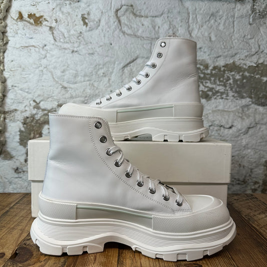 Alexander McQueen High Grafitti Spell White Tread Boot Sz 11 (44)