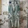 Who Decides War Green Stained Glass Wave Denim Jeans Sz 36