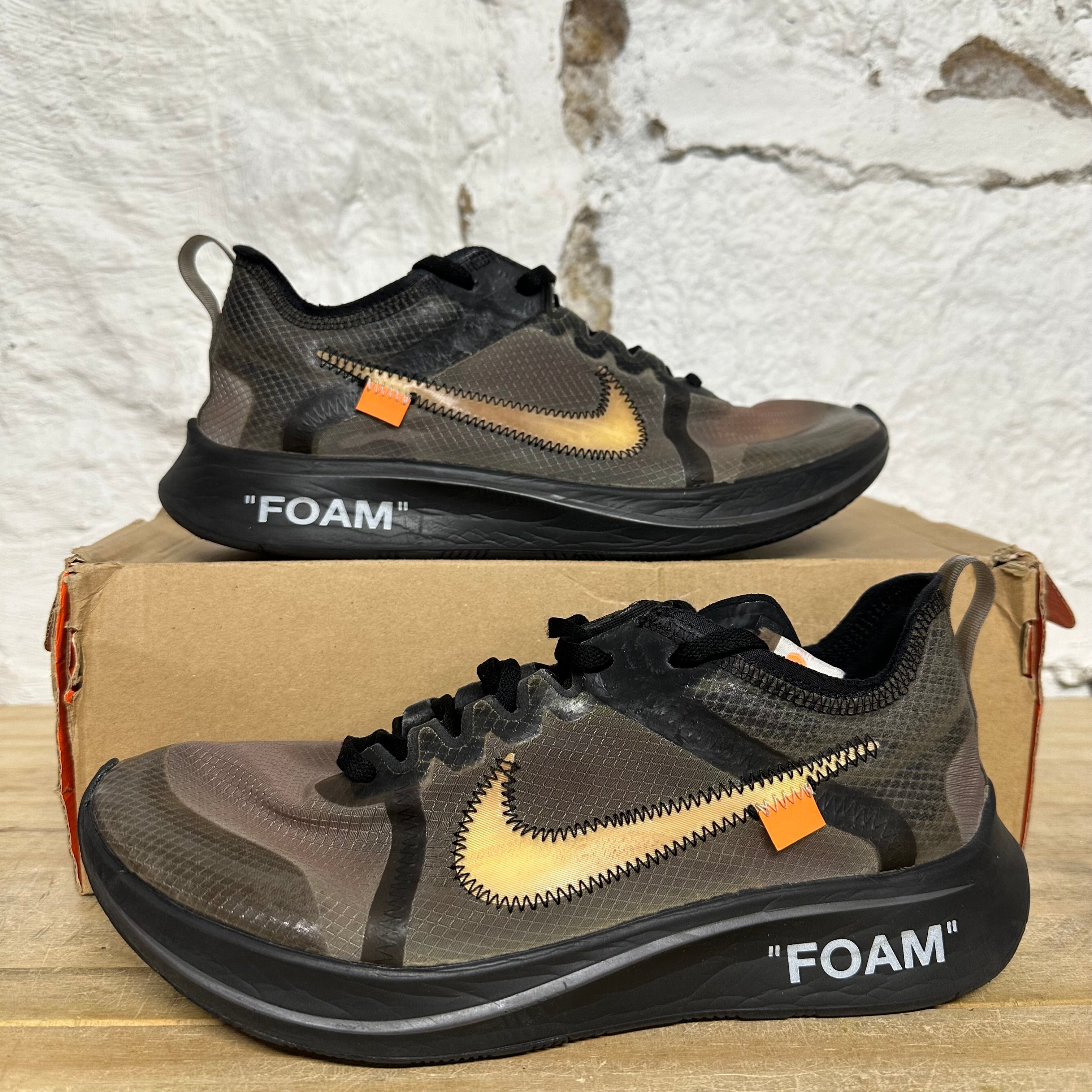 Nike Zoom Fly Off-White Black Silver Sz 8