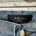 Amiri MX1 Cream Suede Blue Denim Jeans Sz 32