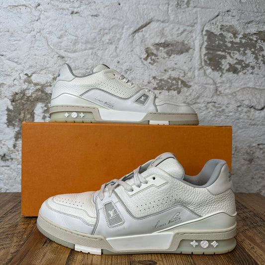 Louis Vuitton White Cream Trainer Sneaker Sz 11.5 (10LV)