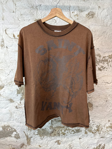 Saint Vanity Brown Griffin T-shirt Sz L