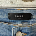 Amiri Black Old English Spell Blue Denim Jeans Sz 32