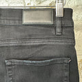 Amiri MX1 Black Leather Black Denim Jeans Sz 34