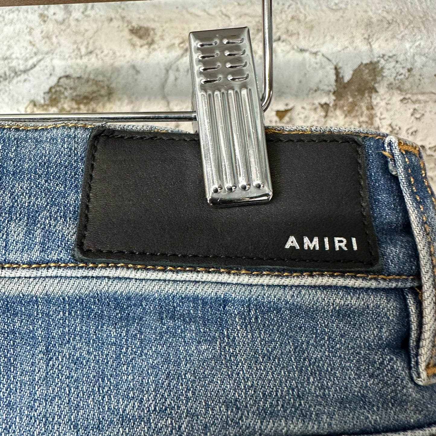Amiri Camo Bones Blue Denim Jeans Sz 30