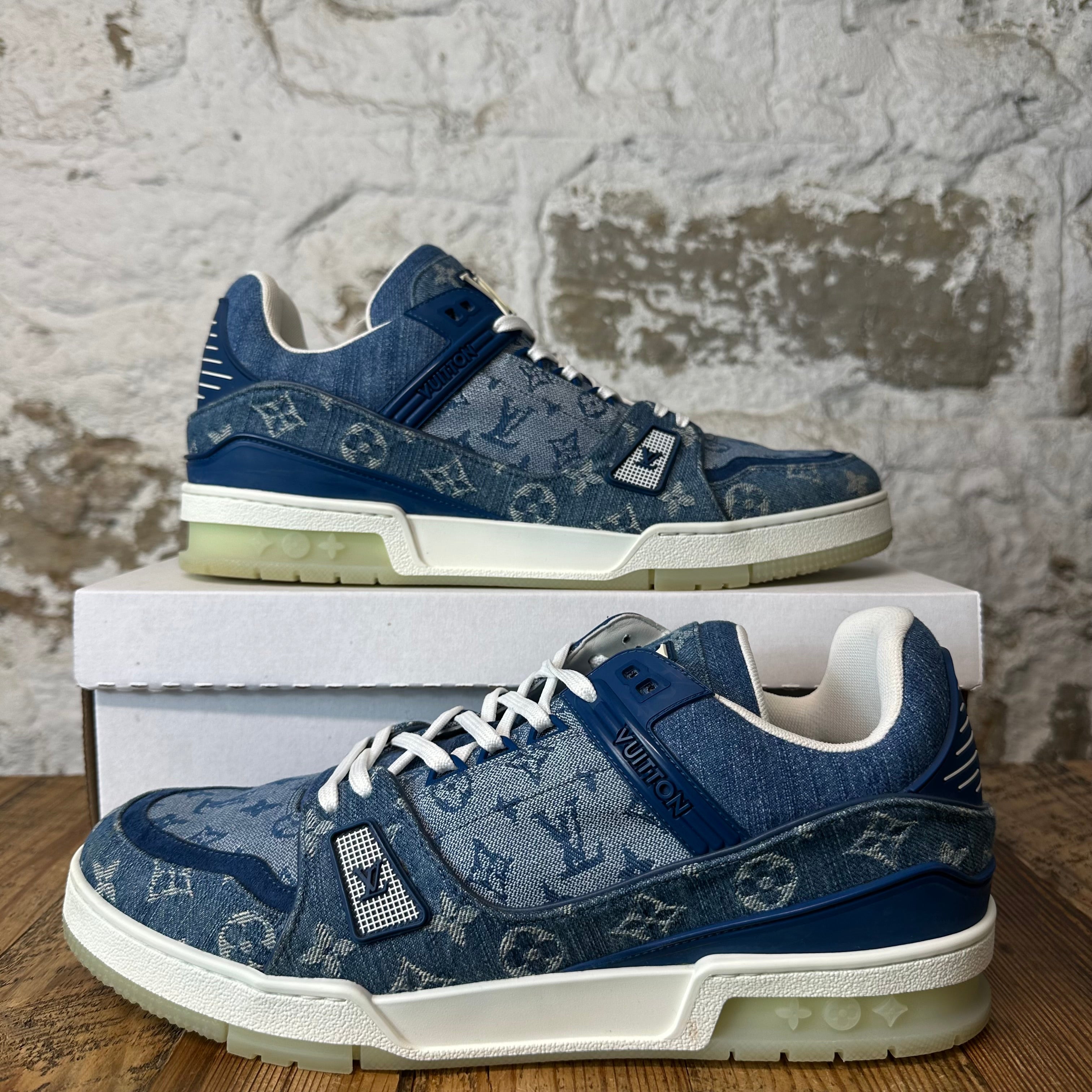 Louis Vuitton Denim Monogram Trainer Sneaker Sz 11.5 (10LV)