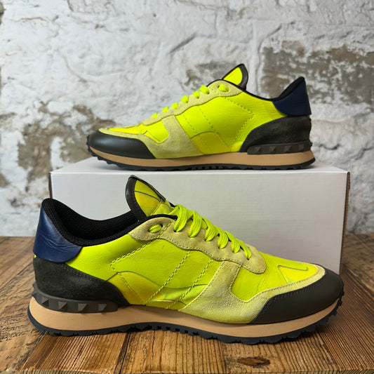 Valentino Neon Yellow Camo Rock Runner Sneaker Sz 9 (42)