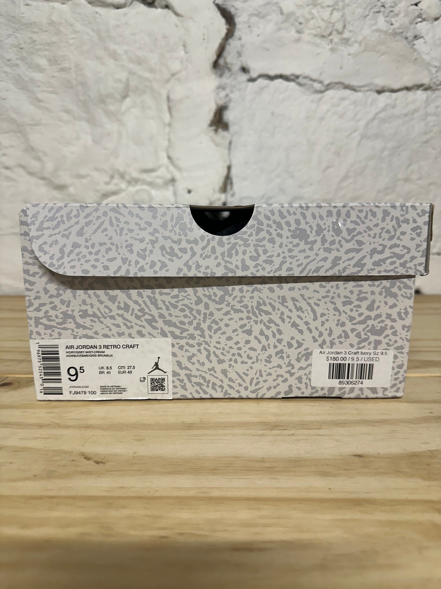 Air Jordan 3 Craft Ivory Sz 9.5